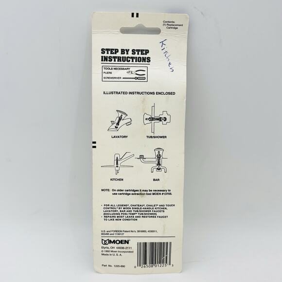 Genuine MOEN 1225 Magnum Single Handle Faucet Cartridge Sealed New In Packaging - Picture 3 of 9